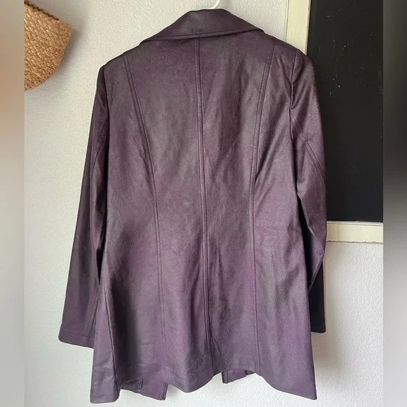 Charlie B Long Faux‎ Suede Moto Jacket - Plum